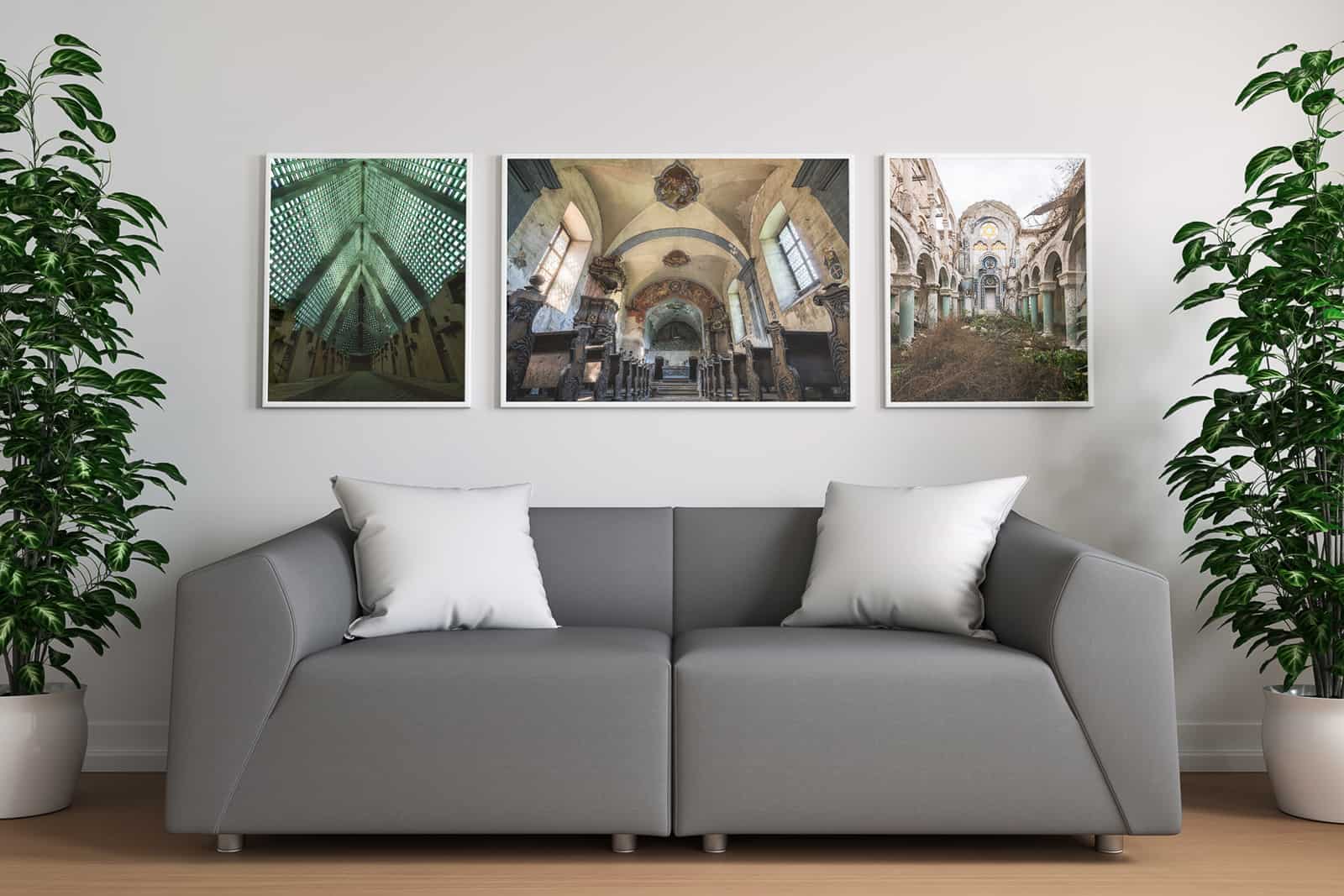 Premium Large Format Fine Art Photography Print of Trio of Churches Urbex Urban Exploration