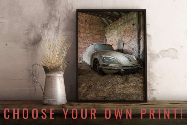 Small Format Fine Art Photography Print of Abandoned DS 21 Car Belgium Urbex Urban Exploration Custom
