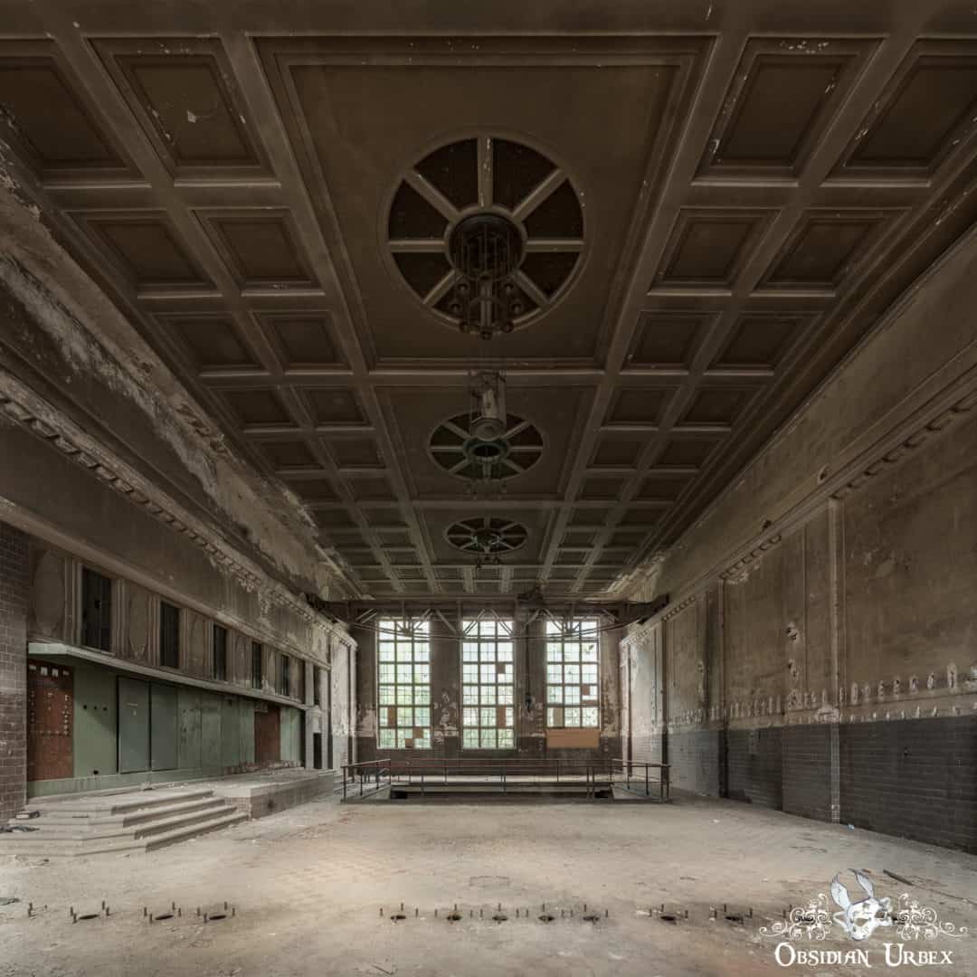Industrial Dancefloor Germany Large Abandoned Industrial Art Deco Factory Hall
