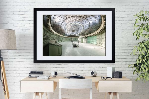 The All Seeing Eye An Abandoned Art Deco Powerstation Control Room Framed Fine Art Print By Obsidian Urbex Photography In Office