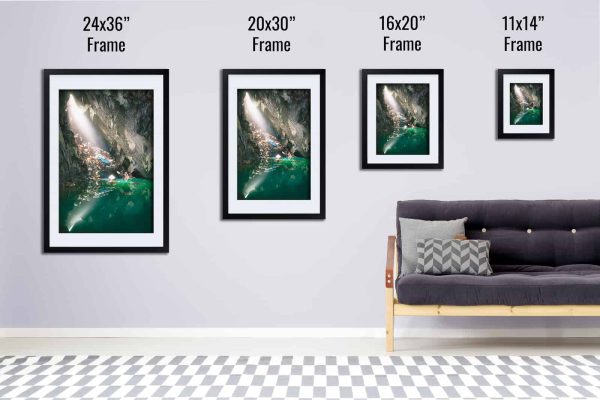 The Light In The Darkness An Cavern With Cars Framed Fine Art Print By Obsidian Urbex Photography Portrait Black Frame Comparison