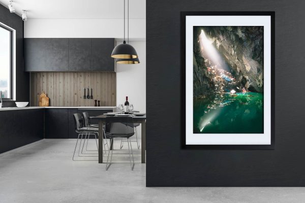 The Light In The Darkness An Cavern With Cars Framed Fine Art Print By Obsidian Urbex Photography Portrait In Kitchen