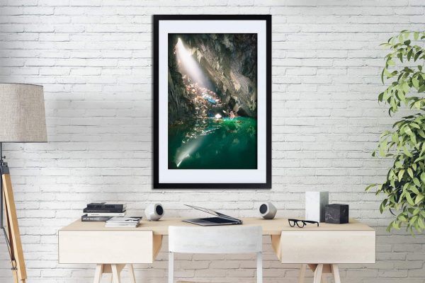 The Light In The Darkness An Cavern With Cars Framed Fine Art Print By Obsidian Urbex Photography Portrait On Office Wall