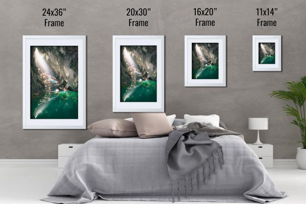 The Light In The Darkness An Cavern With Cars Framed Fine Art Print By Obsidian Urbex Photography Portrait White Frame Comparison