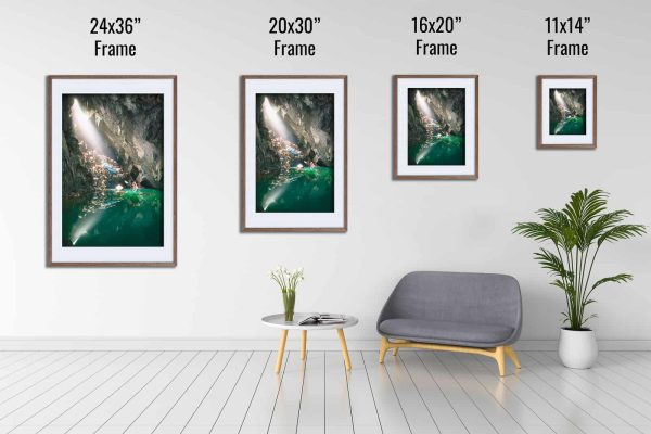 The Light In The Darkness An Cavern With Cars Framed Fine Art Print By Obsidian Urbex Photography Portrait Wood Frame Comparison