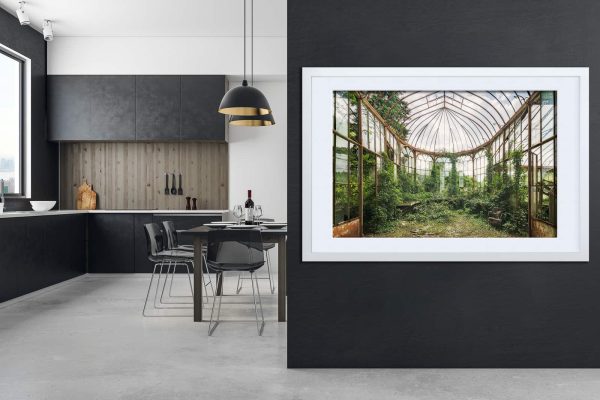 Verdant Overgrowth An Abandoned Greenhouse Framed Fine Art Print By Obsidian Urbex Photography White Frame In Kitchen