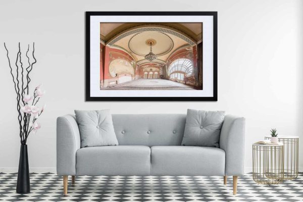 Cazinou Regal Abandoned Casino Framed Fine Art Print By Obsidian Urbex Photography Above Sofa