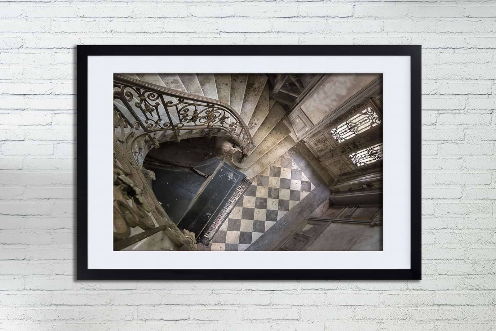 The Silent Piano Abandoned French Chateau Framed Fine Art Print By Obsidian Urbex Photography Frame Detail Photo