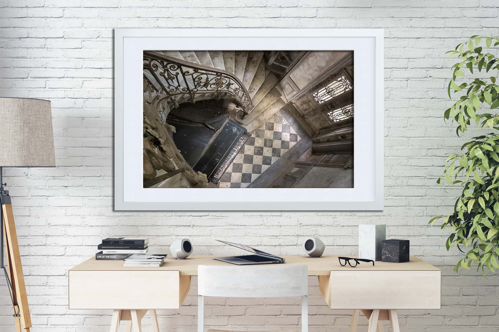 The Silent Piano Abandoned French Chateau Framed Fine Art Print By Obsidian Urbex Photography On Office Wall