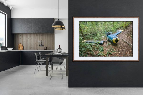The Grounded Navion Framed Fine Art Print By Obsidian Urbex Photography In Kitchen