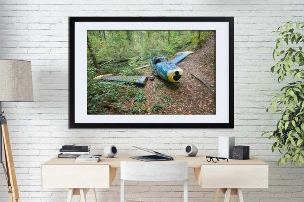 The Grounded Navion Framed Fine Art Print By Obsidian Urbex Photography On Office Wall