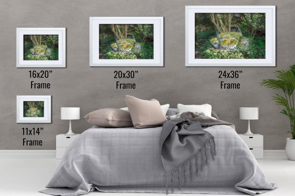 Just Another Bug In The Forest Abandoned VW Beetle Car Framed Fine Art Print By Obsidian Urbex Photography White Frame Comparison