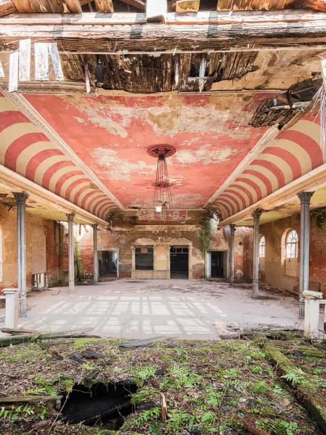 Abandoned Red And White Ballroom Germany