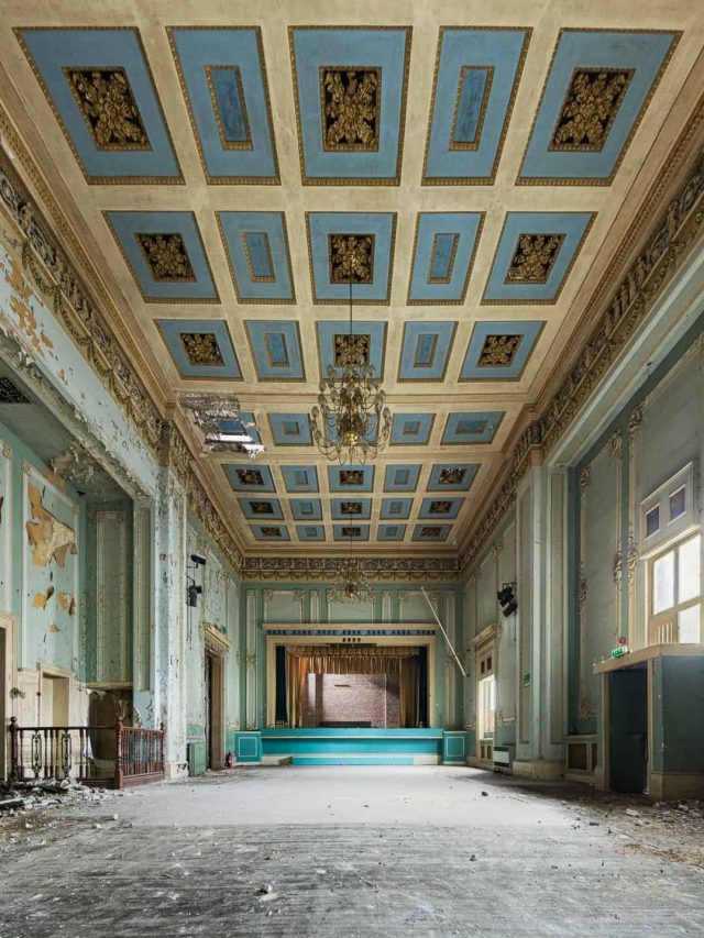 Abandoned Blue And Gold Ballroom in England