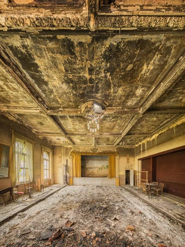 Grand Abandoned Ballroom Damaged By Fire In Germany