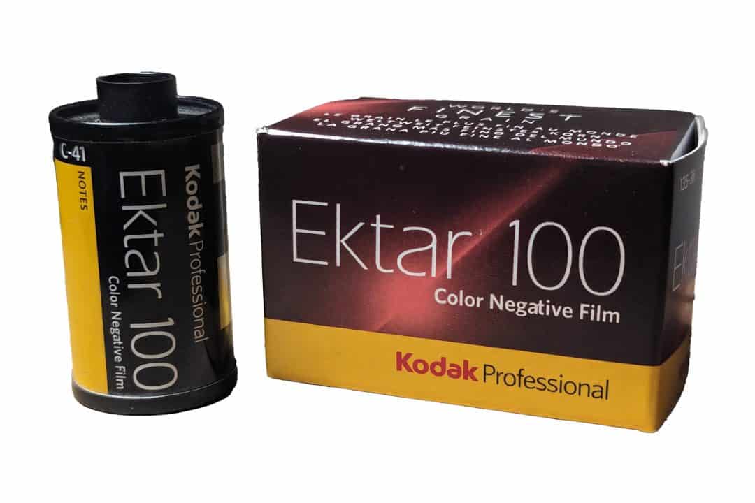 Kodak Ektar 100 135 film cartridge and box