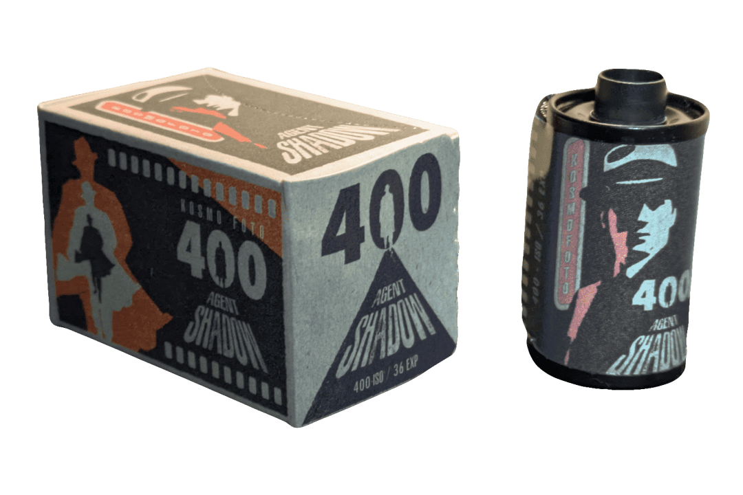 Agent Shadow 400 35mm film cartridge and box